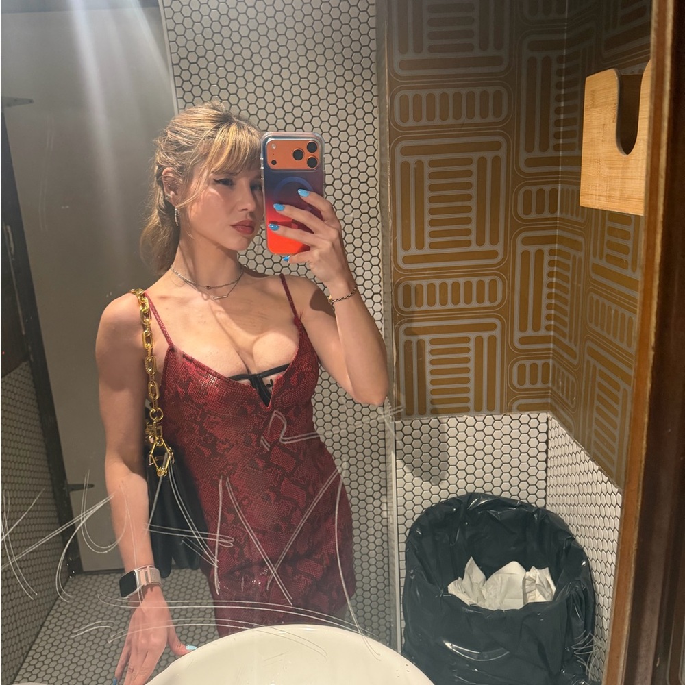 Revolve ASTR red snakeskin “Come Slither” dress - Picture 4 of 6